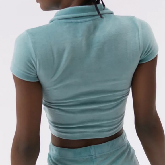 iets frans… Velour Shrunken Polo Shirt - Picture 2 of 2